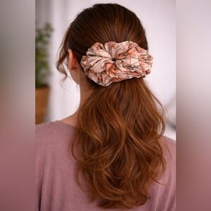 3 Elegant Floral Hair Scrunchie. M, L, X-Large